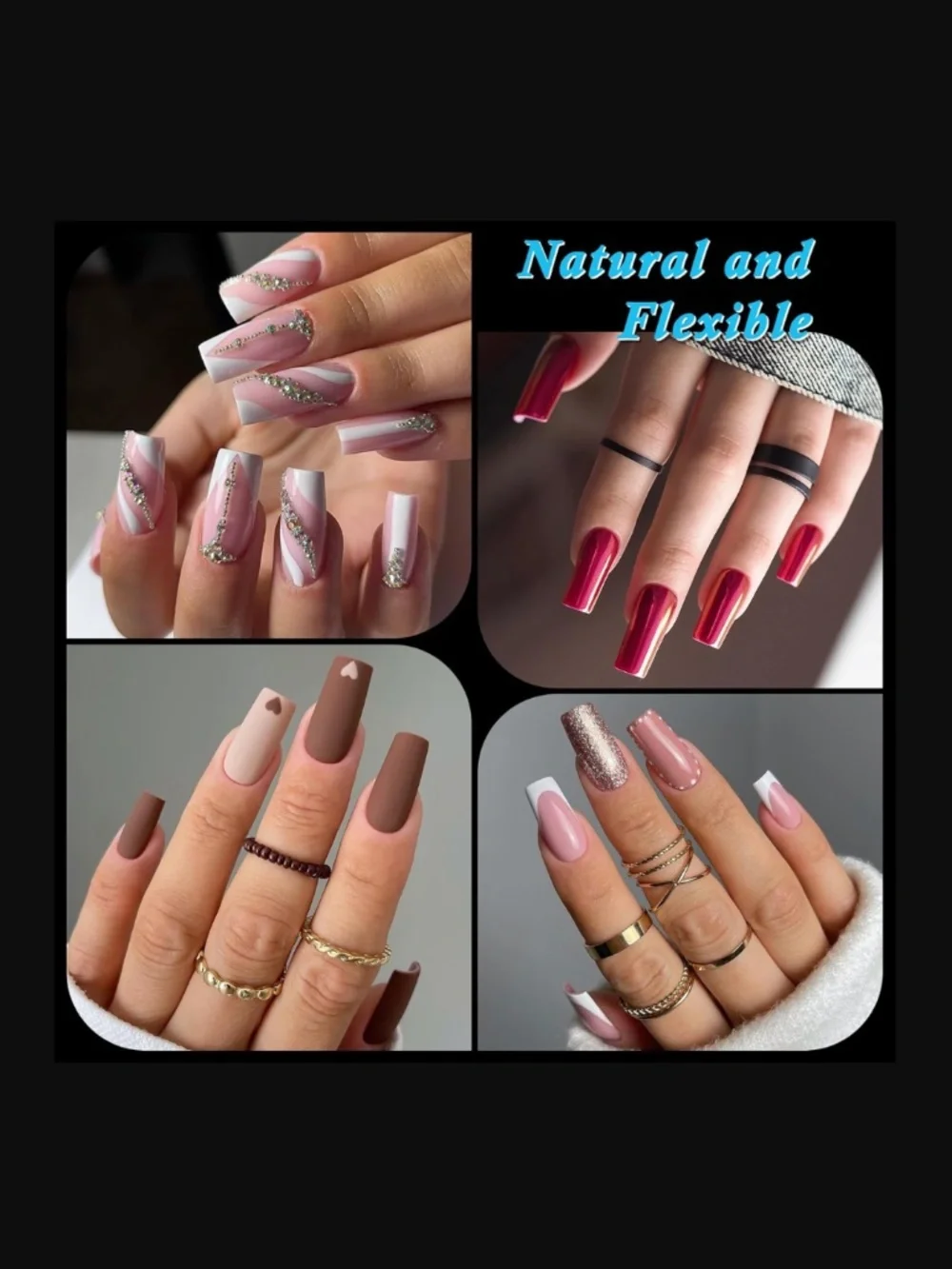 Medium Square Clear False Press On Nails